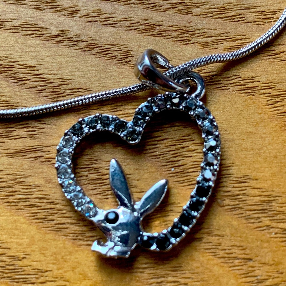 NWT rhinestone Playboy bunny necklace